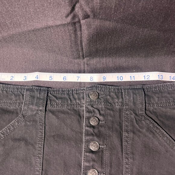 Hollister‎ black denim jean skirt -buttons Sz 11 - Picture 5 of 7